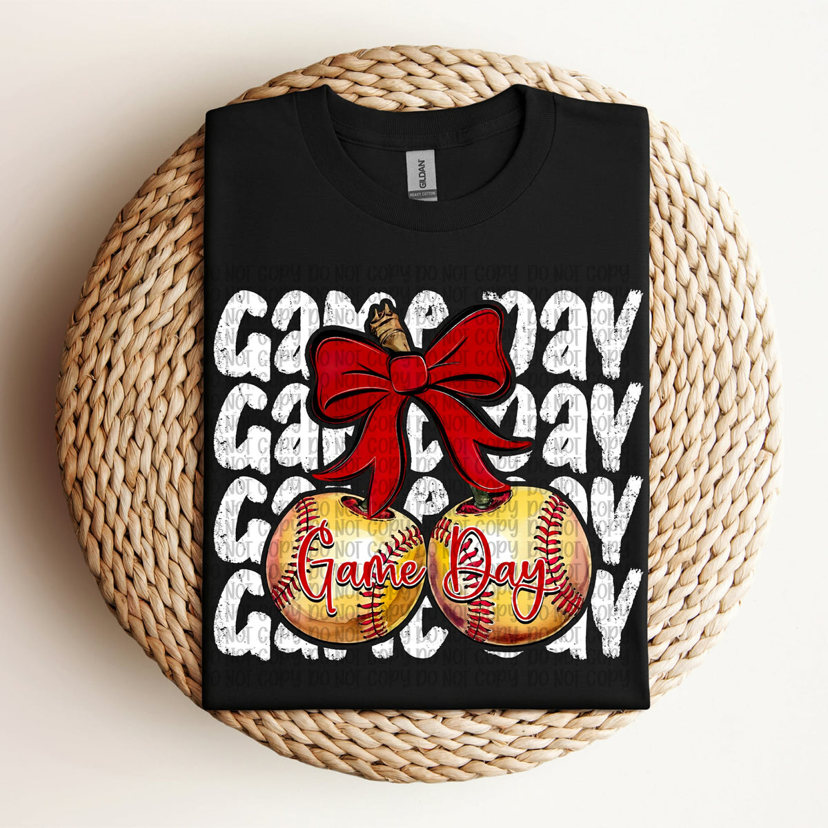 Game Day softball Cherries WHITE (VP) DTF transfer