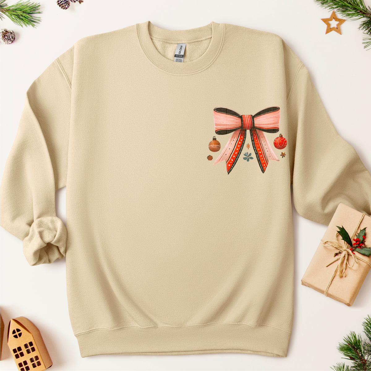 Bow with Ornaments DTF transfer