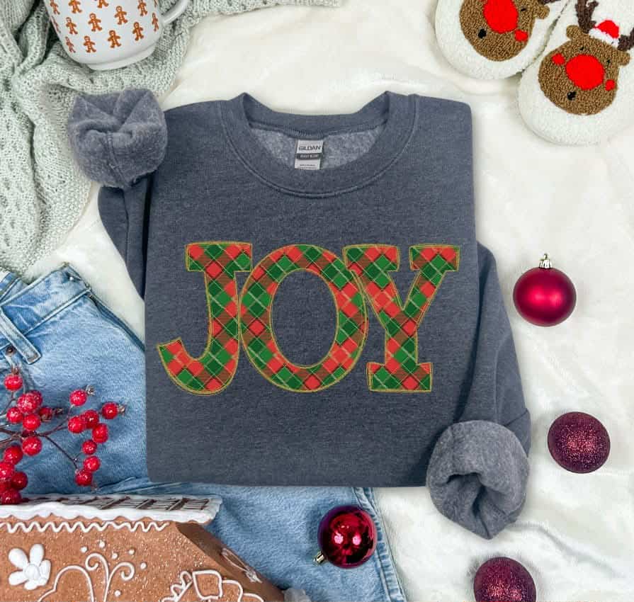 Joy red and green plaid (s&g) DTF Transfer