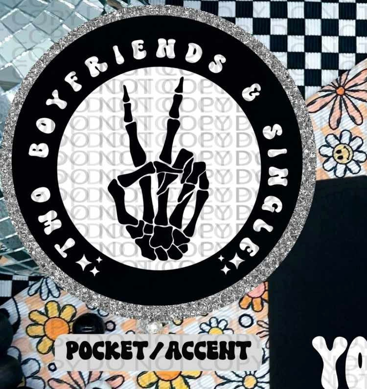 Two boyfriends & single WHITE pocket (HW) 84655 DTF transfer