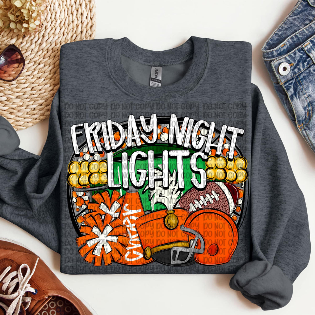 Friday night lights orange (VP) 107526 DTF transfer