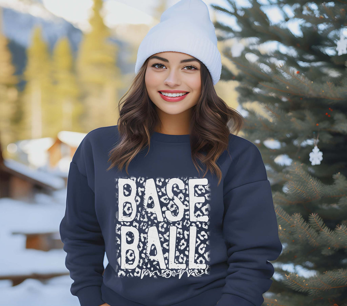 Baseball mom leopard WHITE (LINDA) DTF transfer