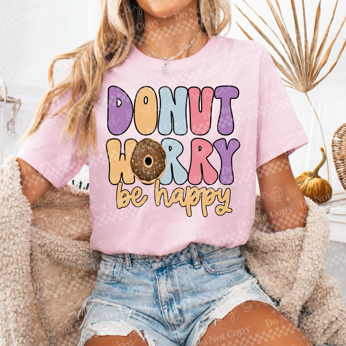 Donut worry be happy (CMLD) 96538 DTF transfer