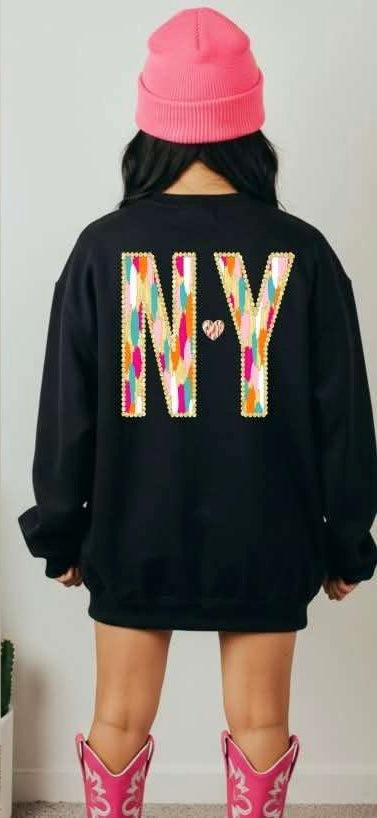 NY brushstroke with heart (S&G) 82942 DTF transfer