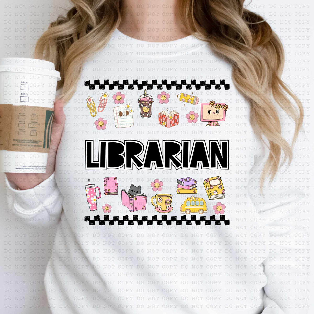 Librarian retro teacher items (ECHT) 53663 DTF transfer