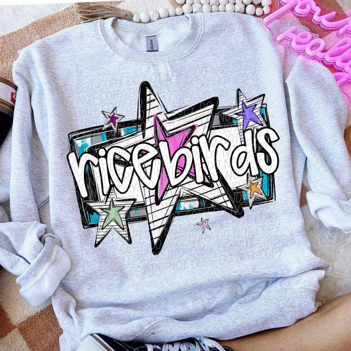 Nice birds stars (CITY) 84878 DTF transfer
