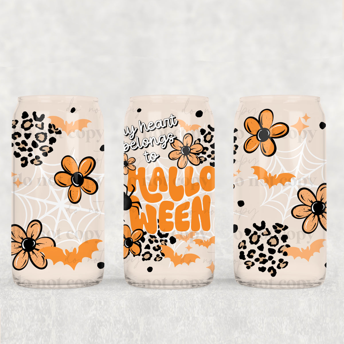 Heart belongs to Halloween florals (CSC) UV DTF Transfer