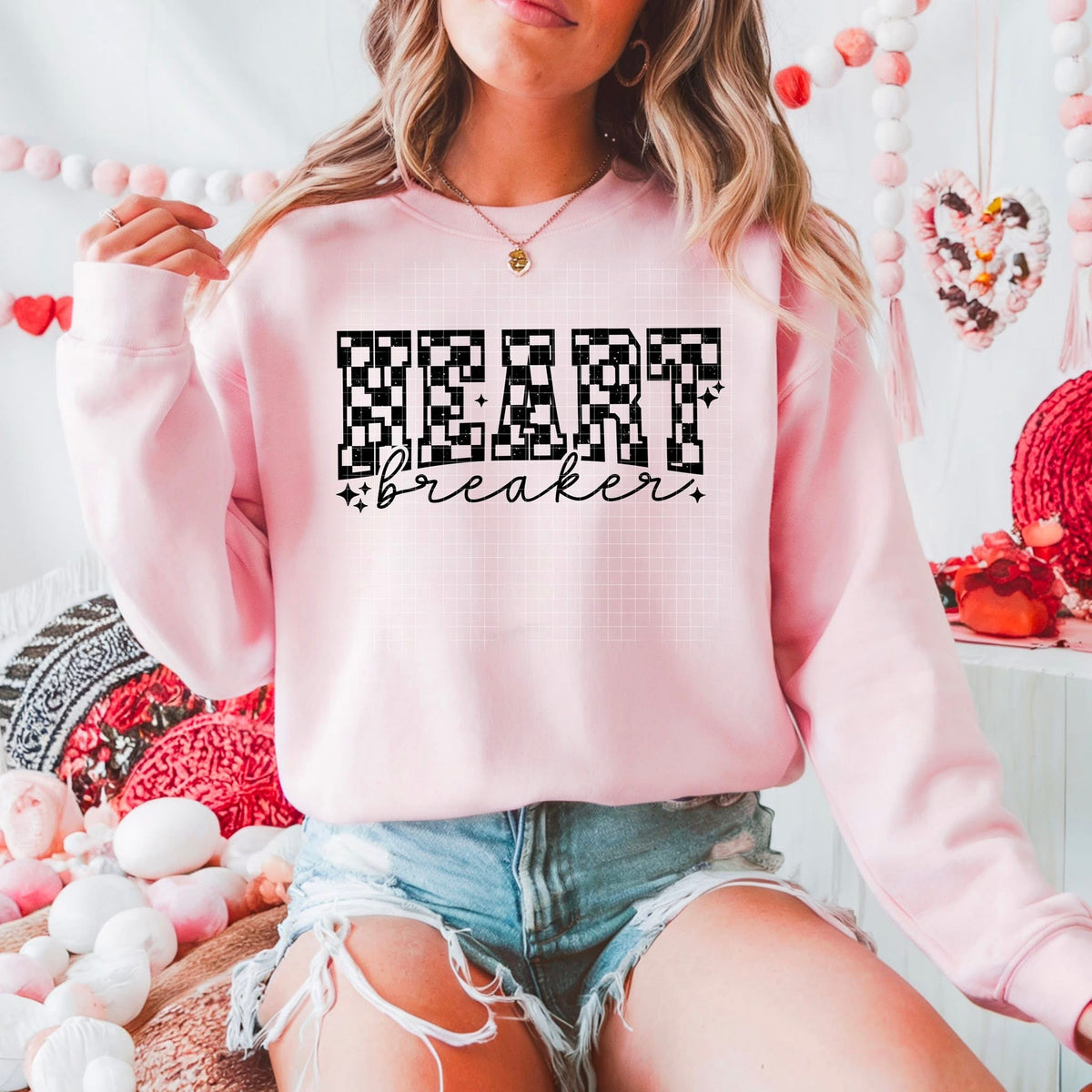 Heart breaker checker BLACK (CSC) DTF Transfer