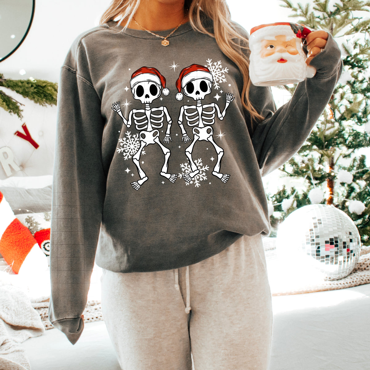 Santa Skellies white accents (CSC) DTF Transfer
