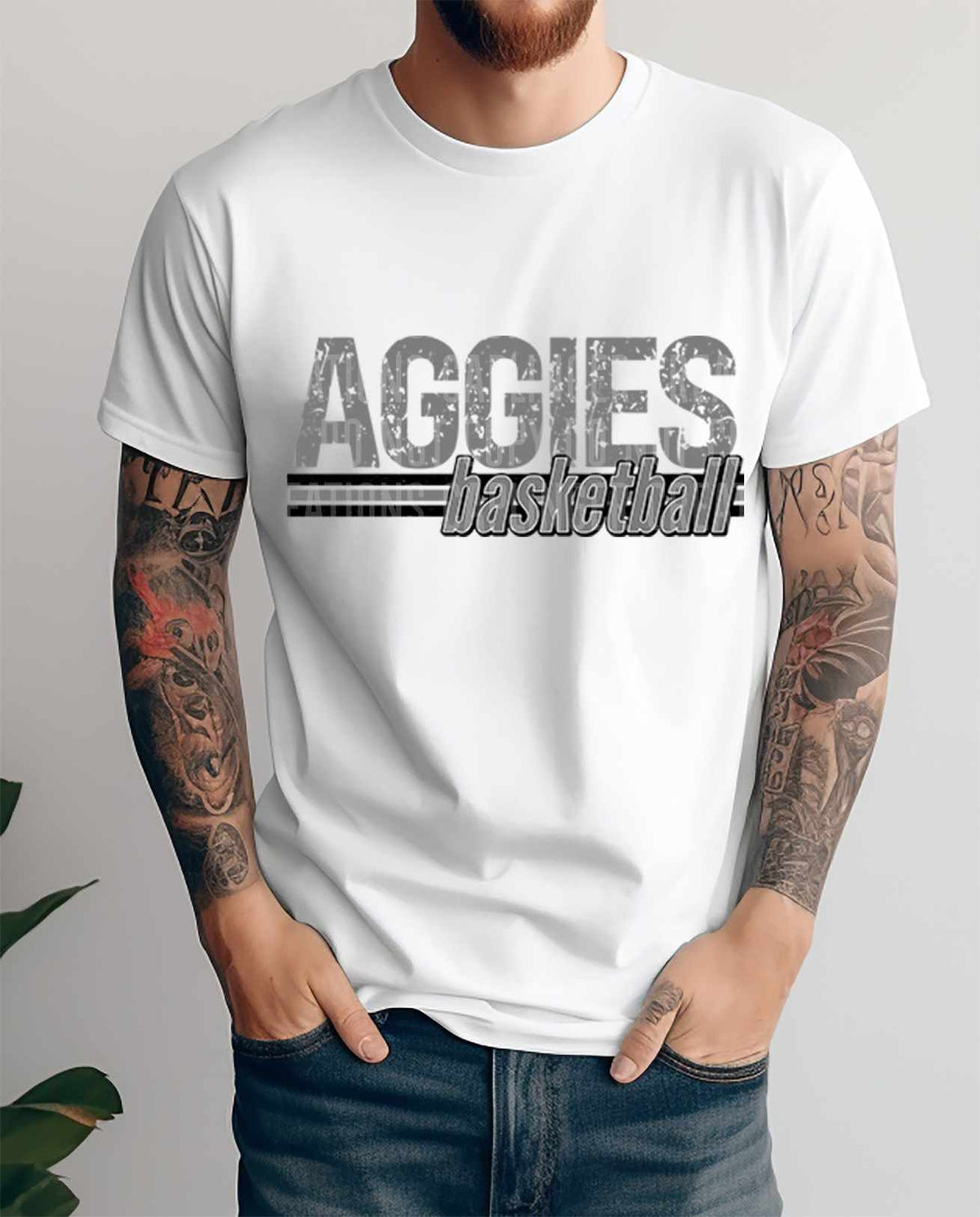 Aggies basketball grey vintage (caplinger) 82079 DTF transfer