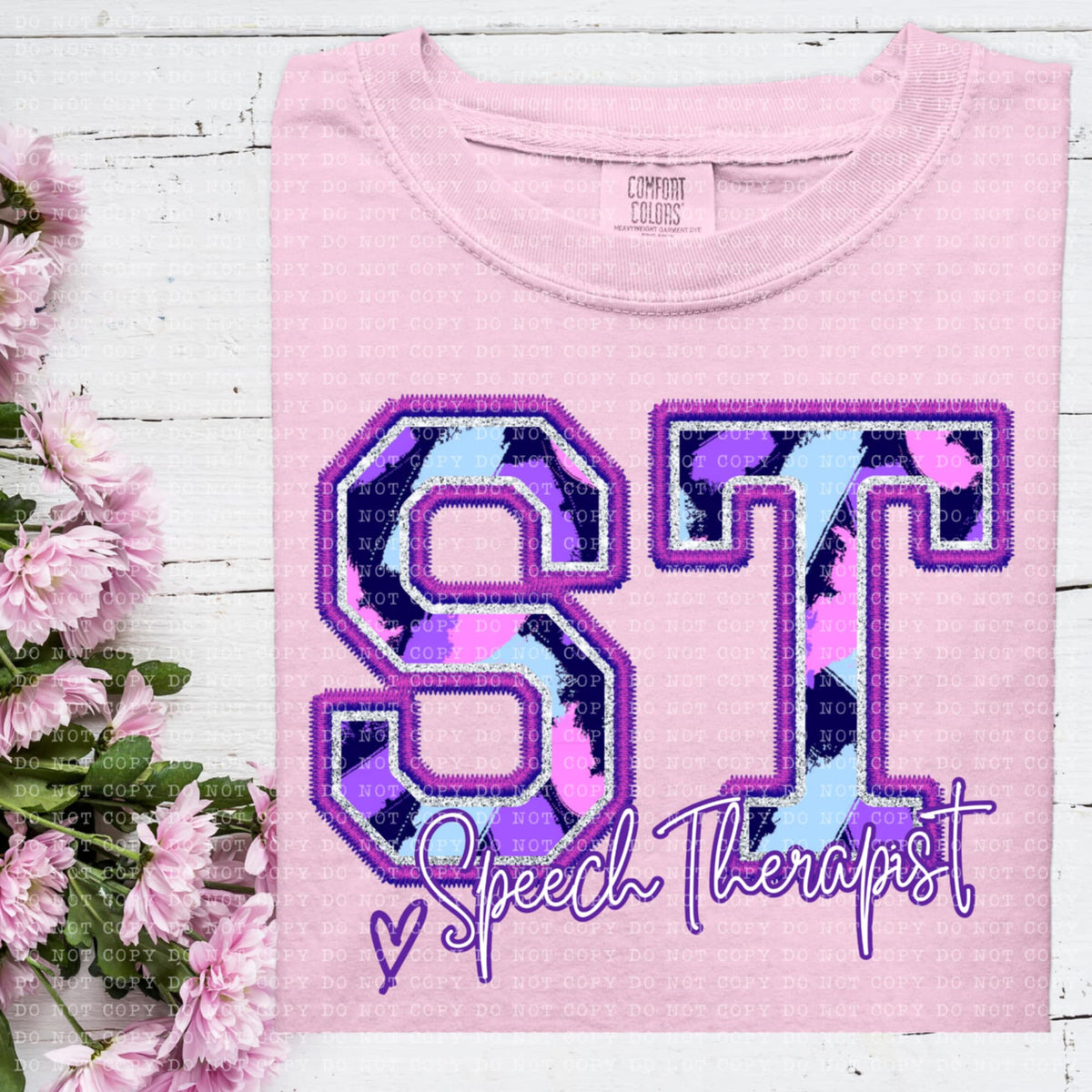 ST speech therapist purple brushstrokes (ECHT) 93966 DTF transfer