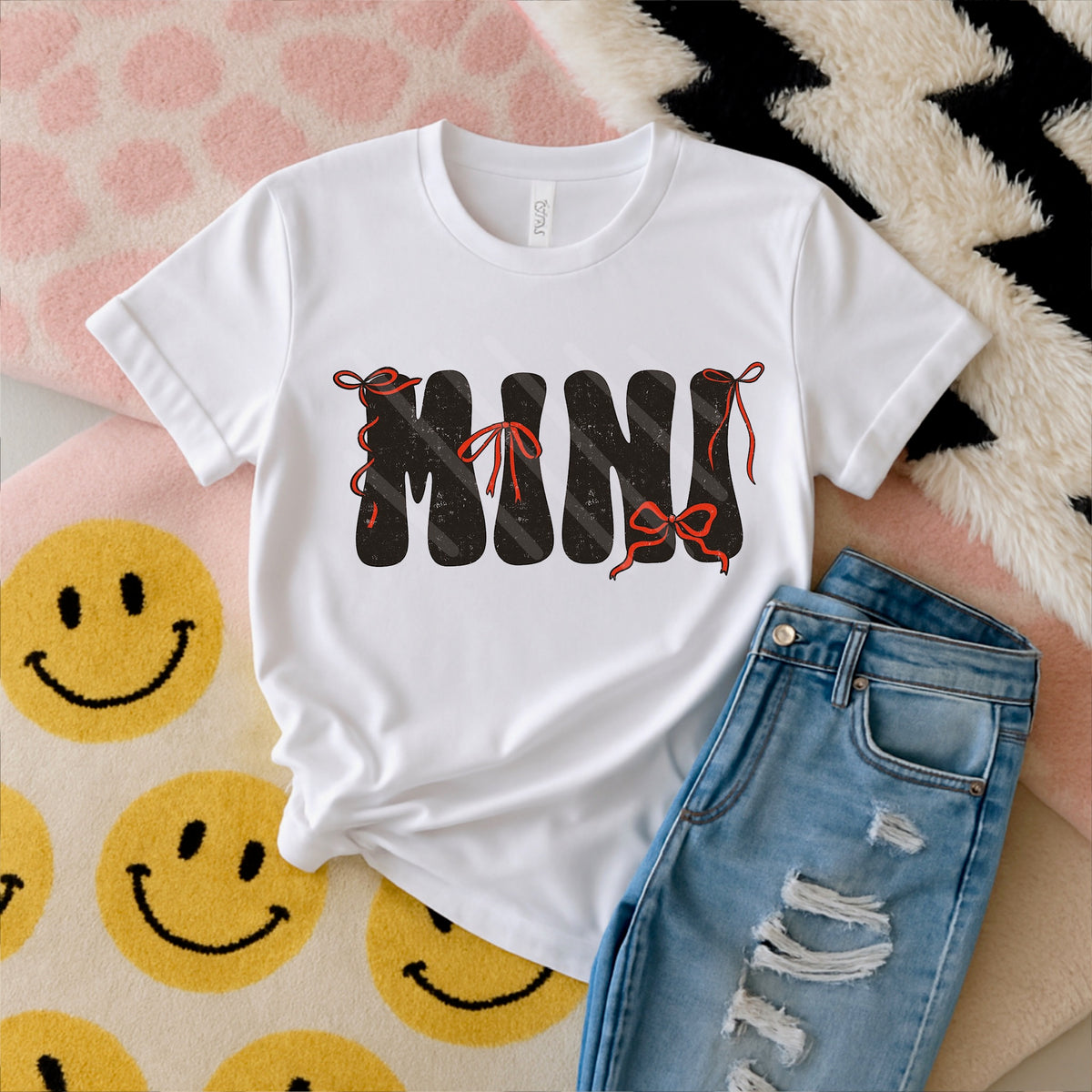 Mini Black with red bows (scarlow) 114336 DTF transfer