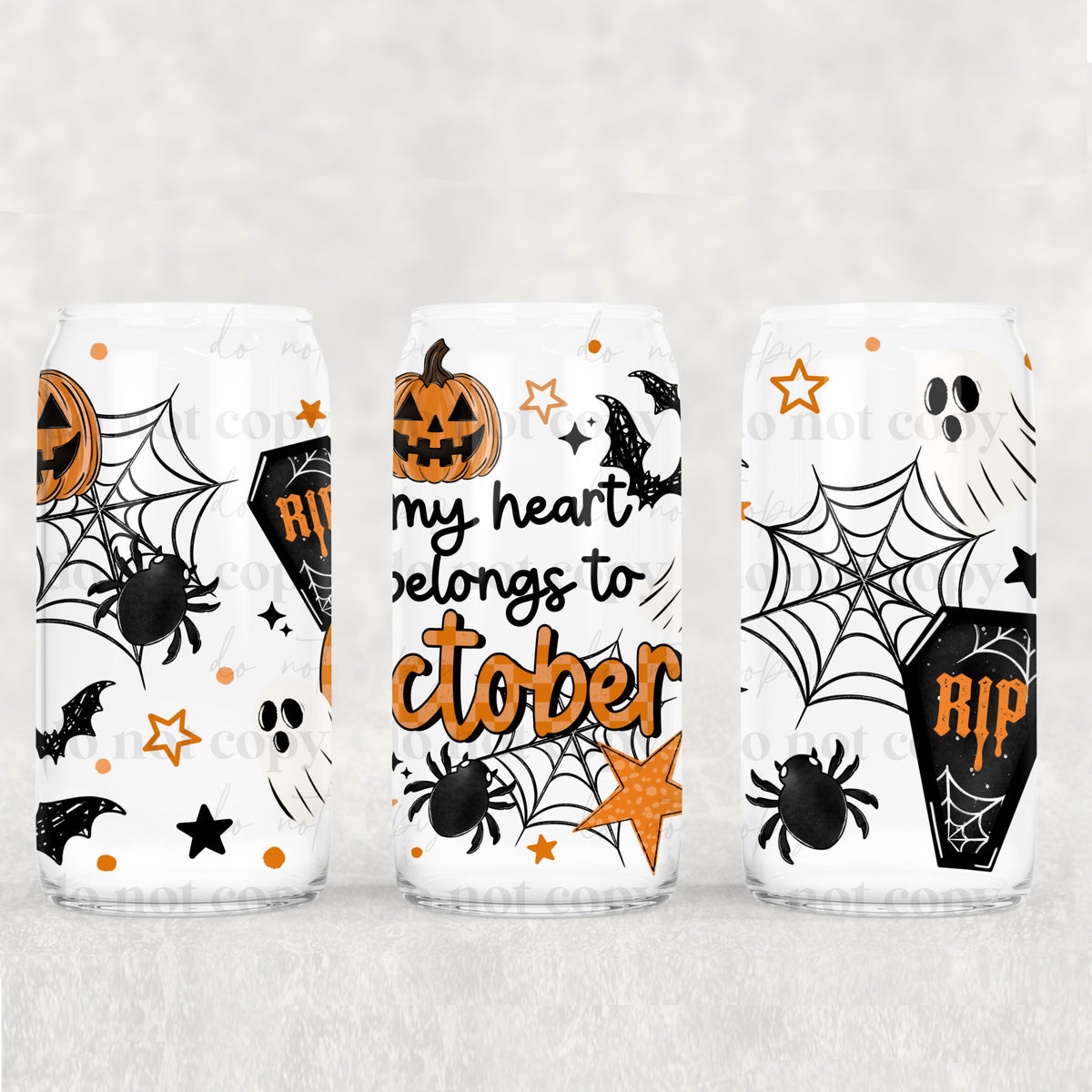 Just heart belongs to October orange (CSC) UV DTF WRAP