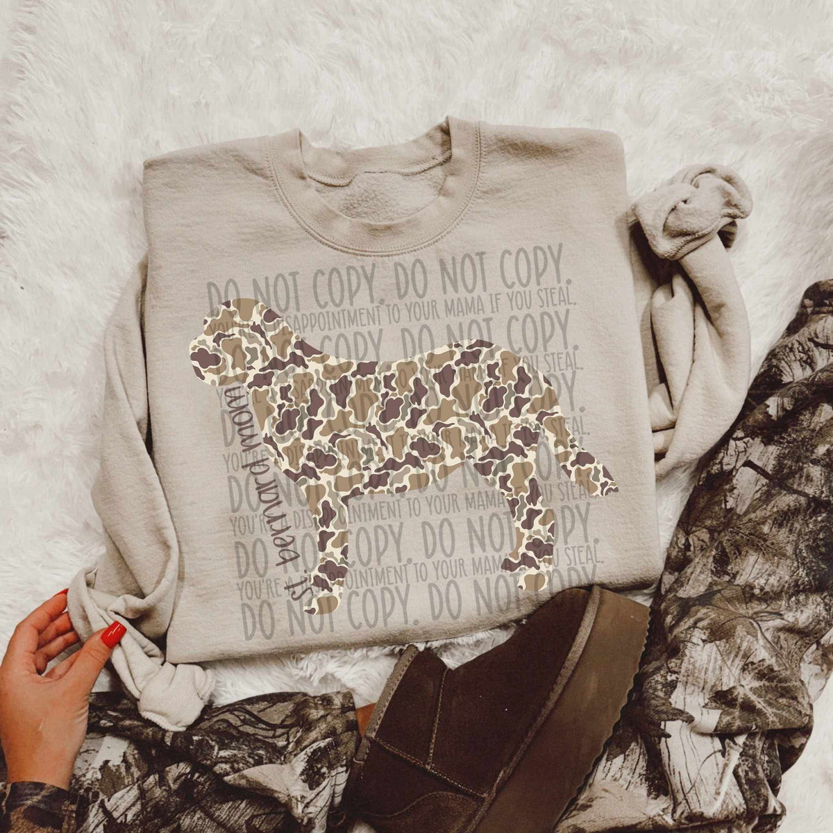 St. Bernard mom CAMO (SWD) DTF transfer