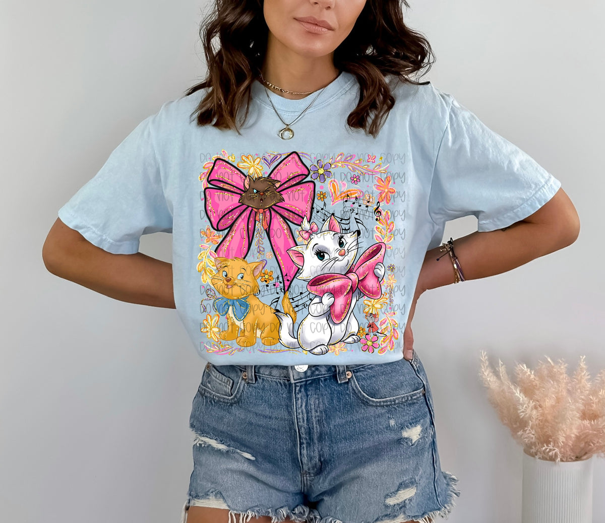 Cats and Bows collage (SSD) DTF transfer