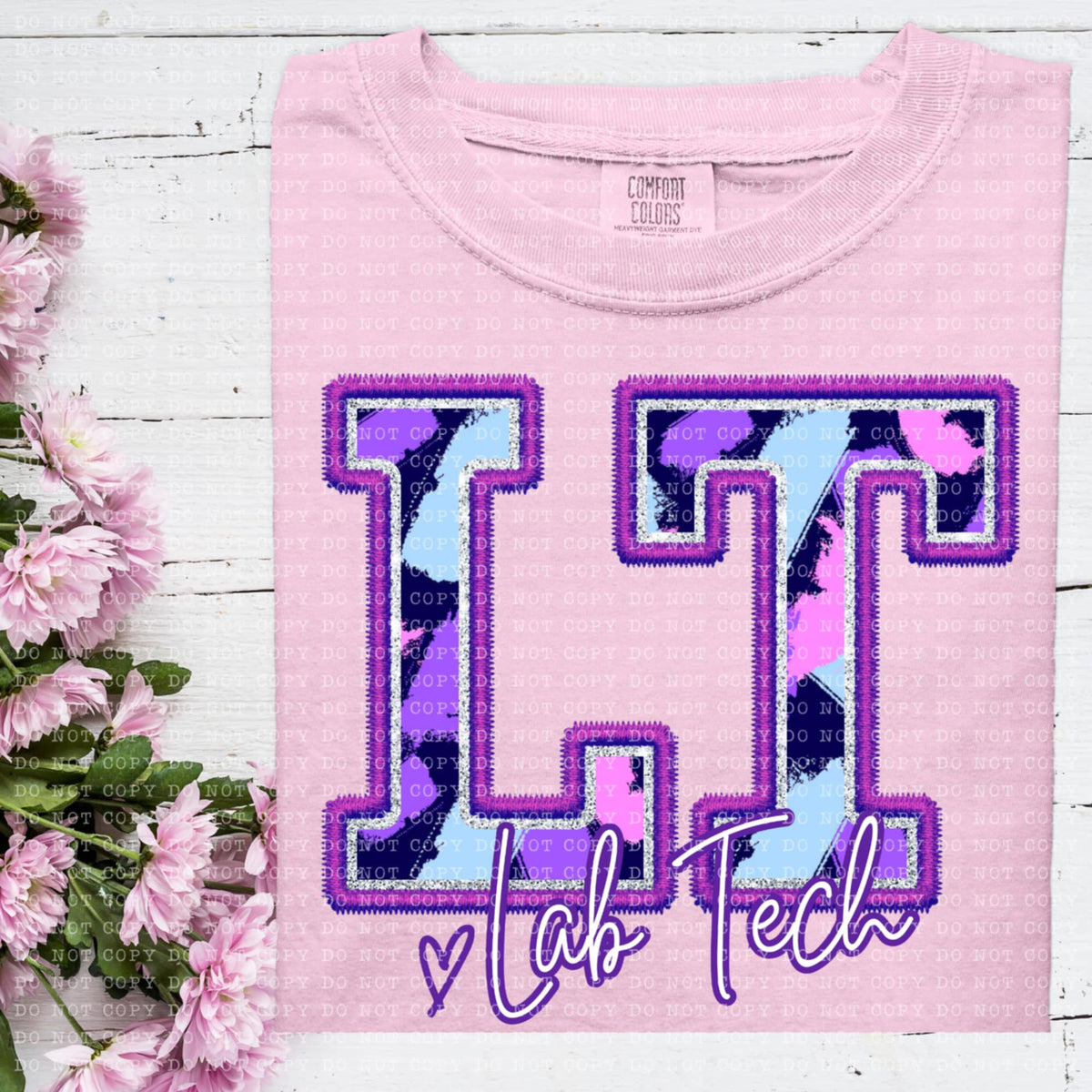 LT lab tech purple brushstrokes (ECHT) 93974 DTF transfer