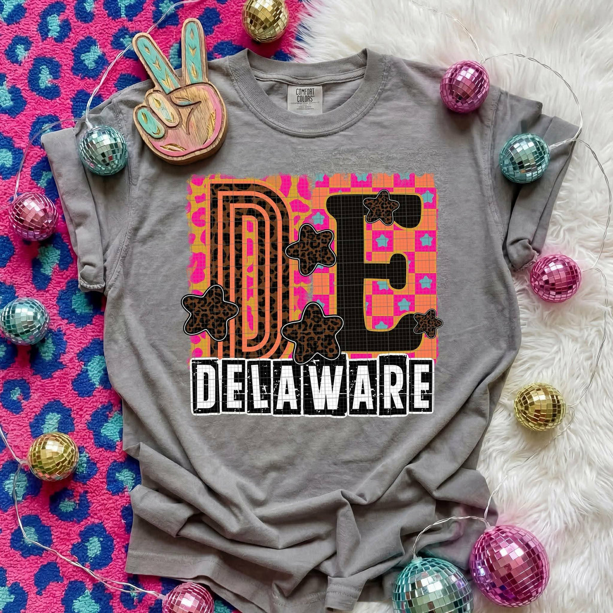 Delaware Animal Print State (C’s) DTF Transfer
