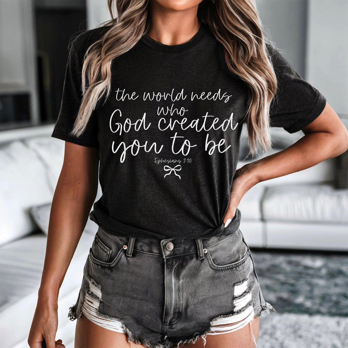 The world needs who god created you to be white font 93551 DTF transfer