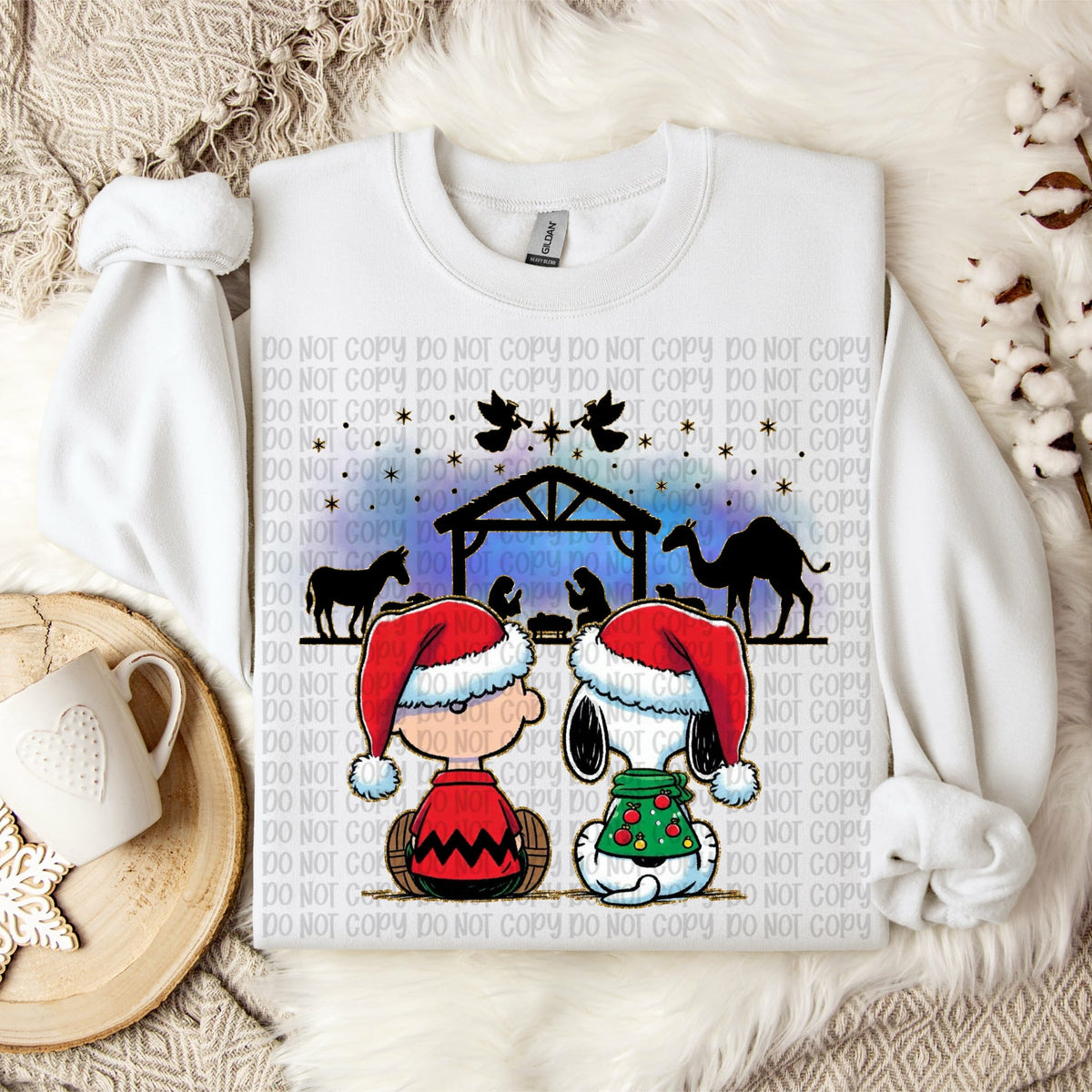 Peanut Nativity black (VP) DTF transfer