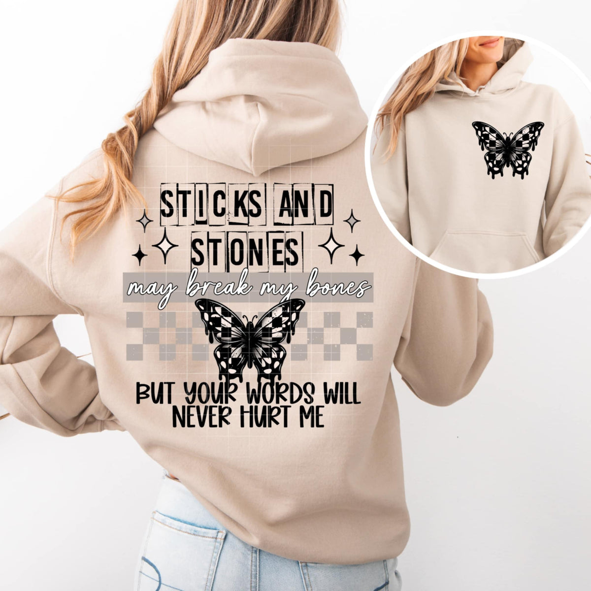 Sticks and stone BLACK BACK (CSC) 90987 DTF transfer