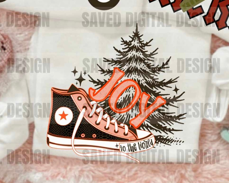 Joy to the world converse 64399 DTF transfer