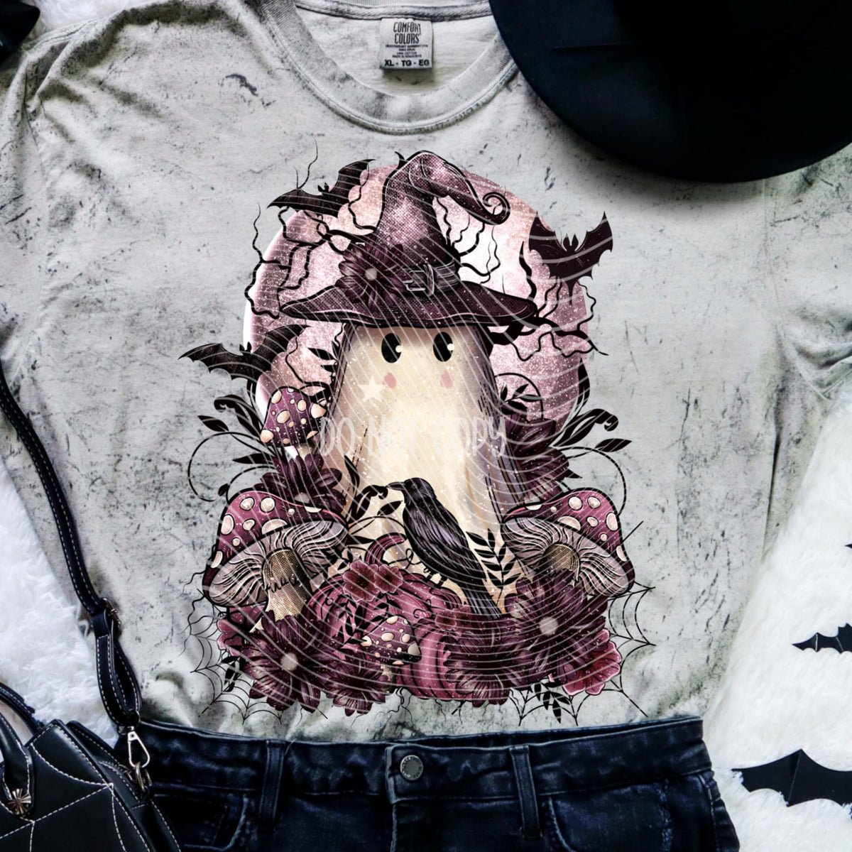 Purple Witch Ghost no words AG DTF transfer