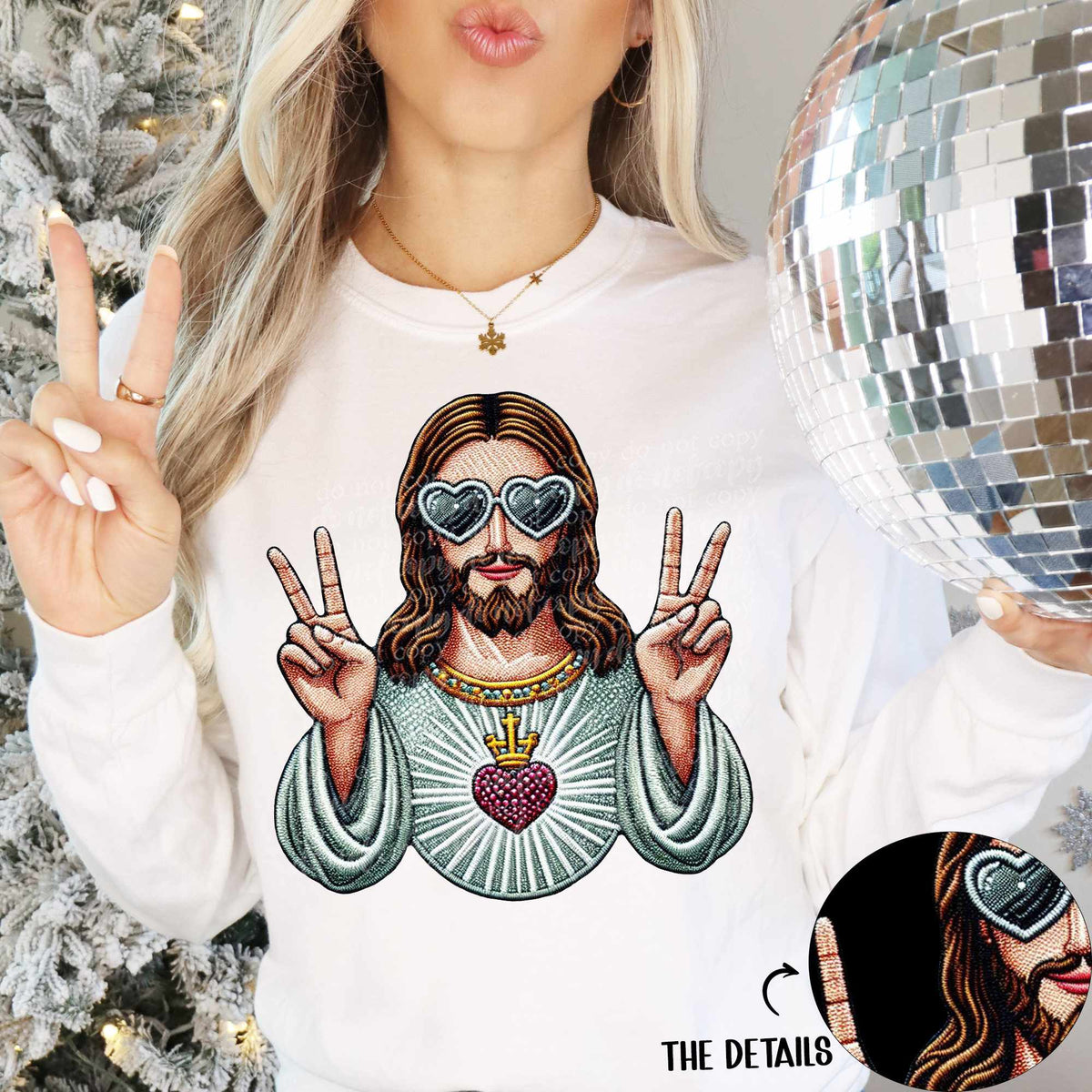 Jesus peace signs (TDD) 65583 DTF transfer