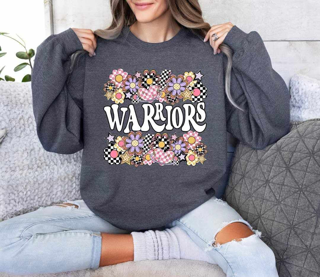 Warriors checkered florals (S&G) 62439 DTF transfer
