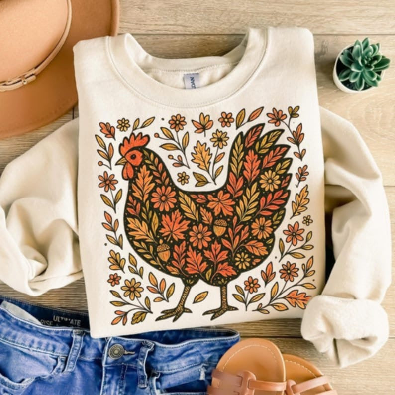 Fall chicken 107780 DTF transfer