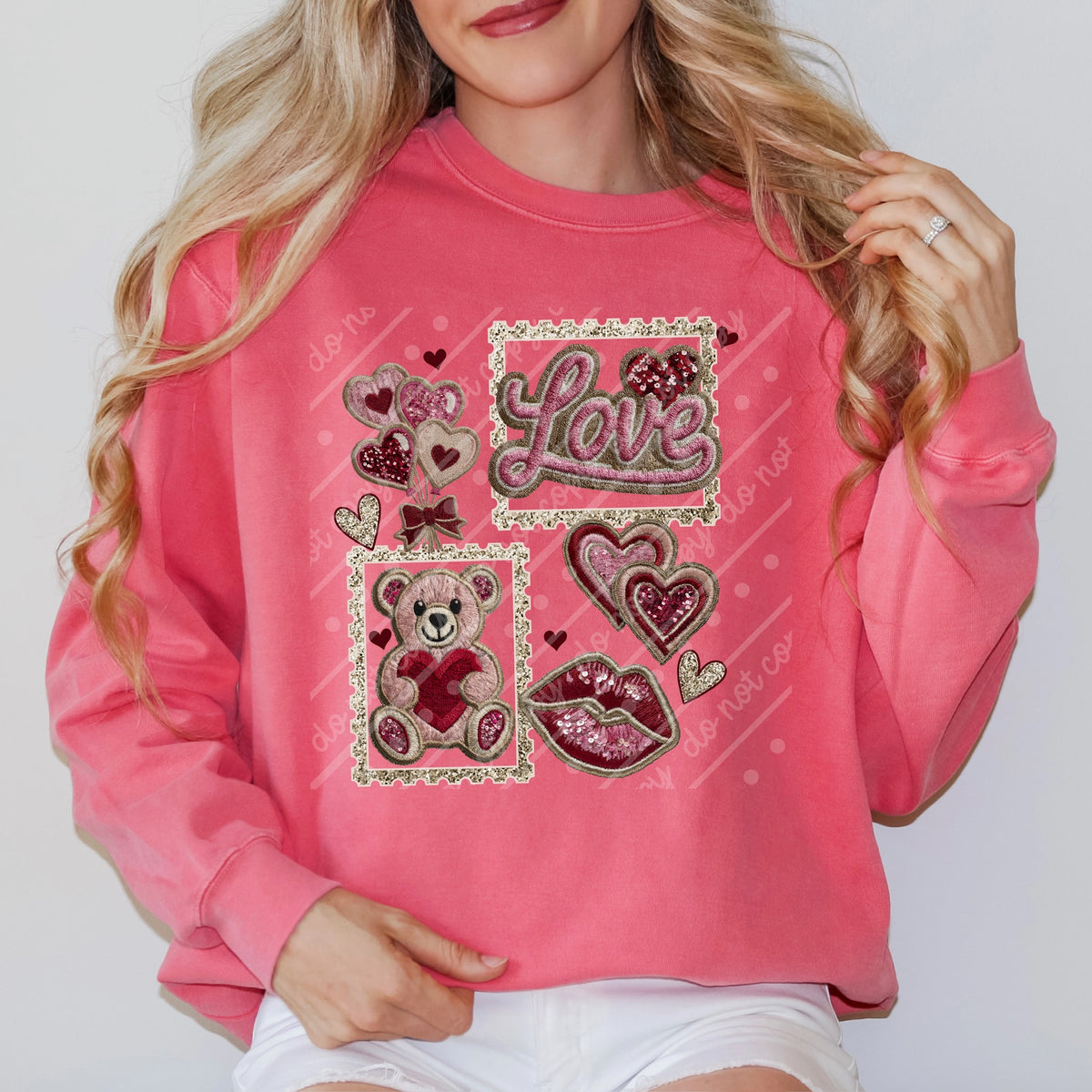 Loved stamps with bear (exclusive) DTF Transfer