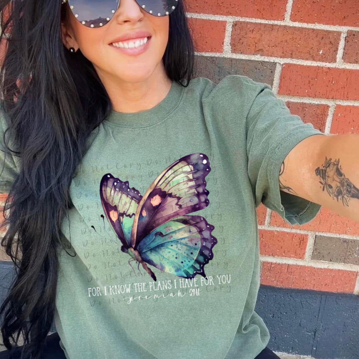 For I know the plans I have for you butterfly 94590 DTF transfer