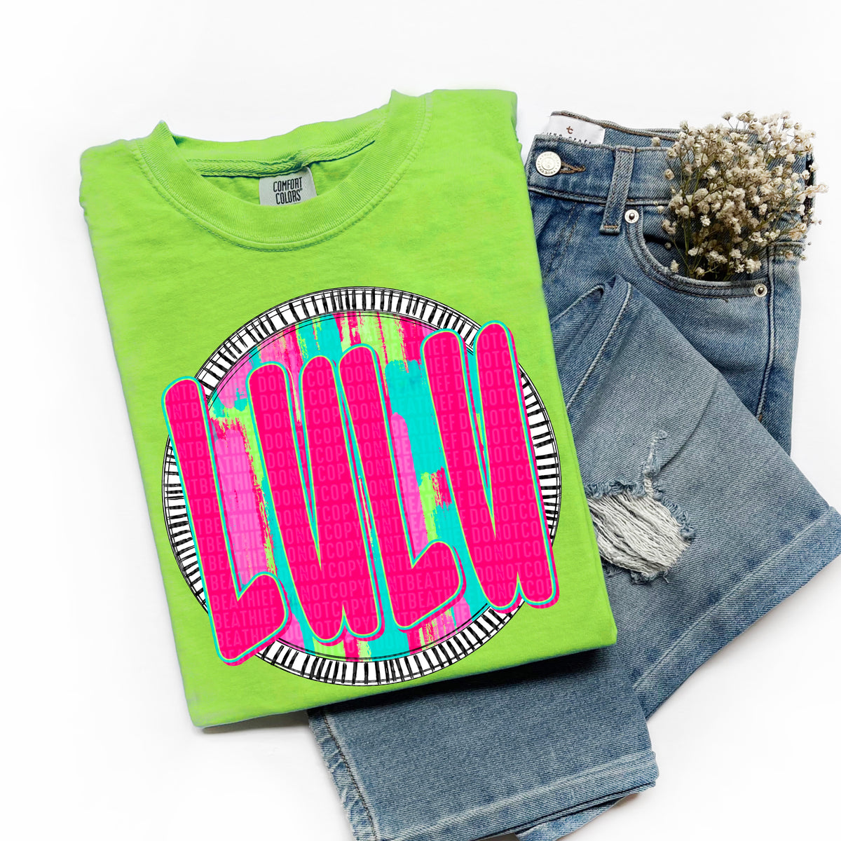 Lulu pink font circle 106182 DTF transfer