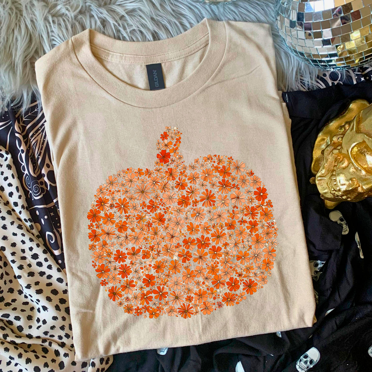 Flowers Pumpkin Shape 110818 DTF transfer