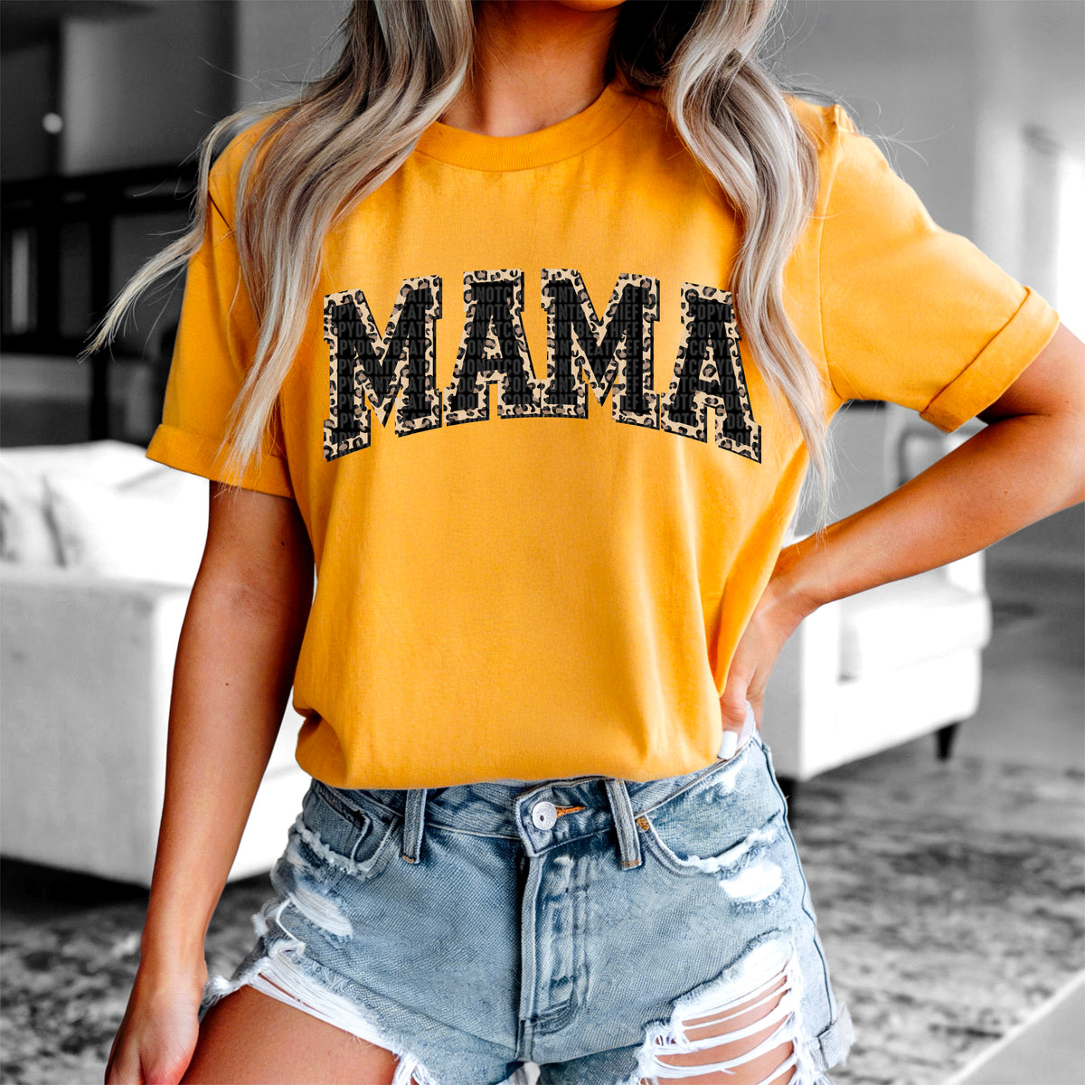 Mama leopard outline 97601 DTF transfer