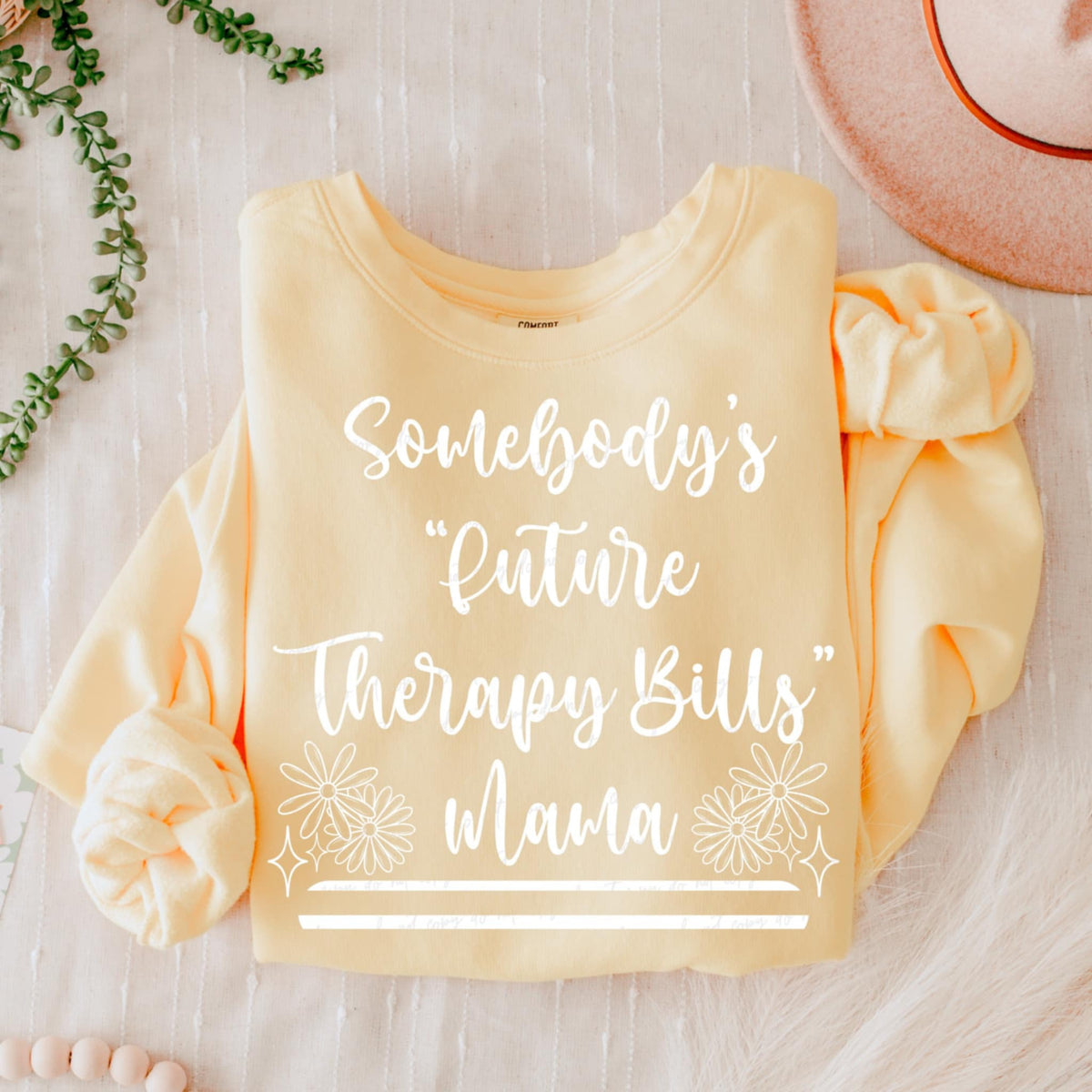 Somebody’s “future therapy bill” mama WHITE (VIRGO) 90727 DTF transfer