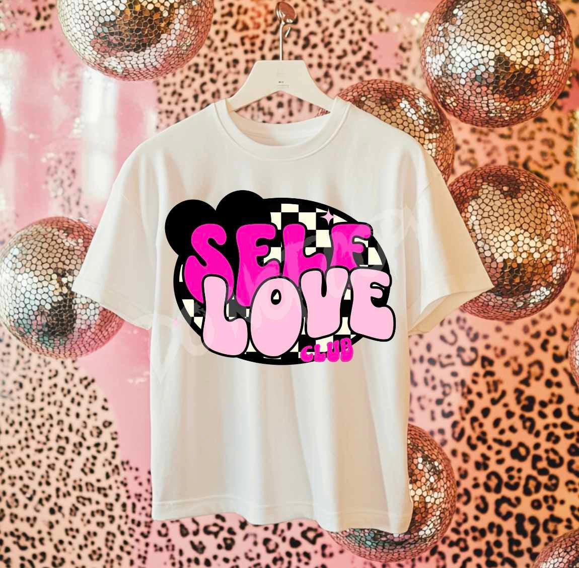 Self love checkered circle 82238 DTF transfer