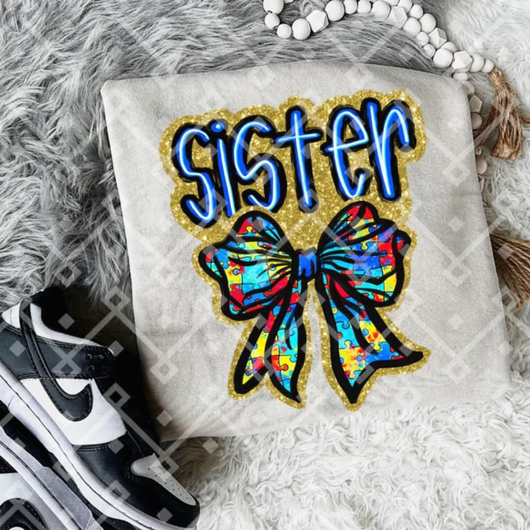 Sister autism puzzle bow (Crafti) 96607 DTF transfer