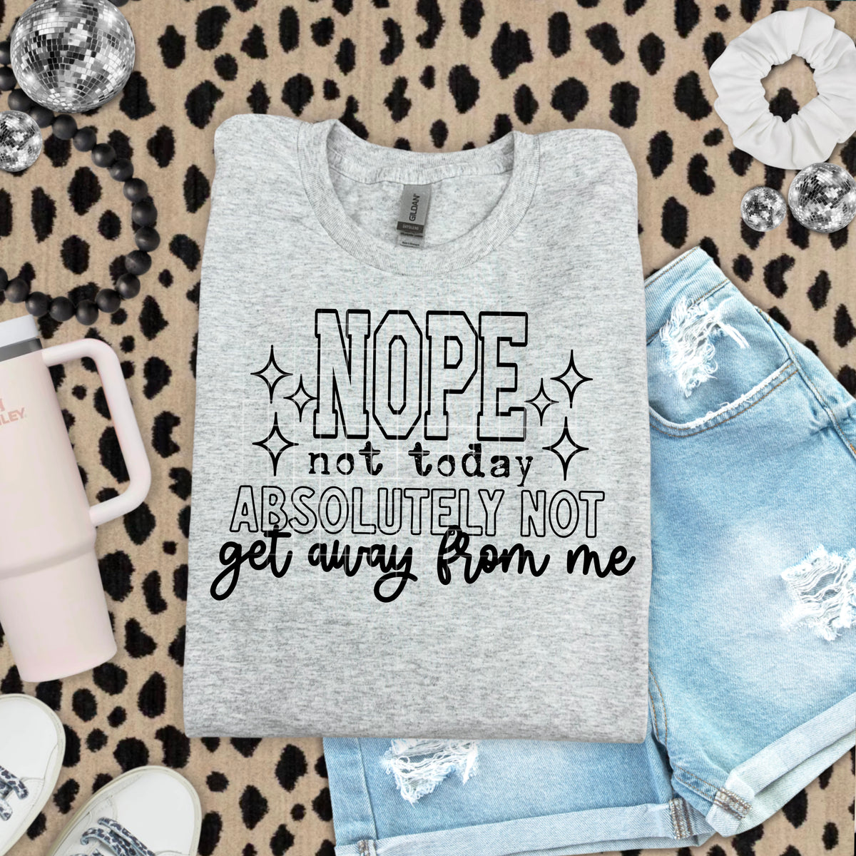 Nope Absolutely Not single color BLACK FONT CSC DTF transfer