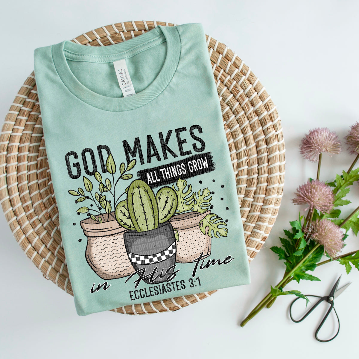 God makes all things grow in his time plants (SDD) 85897 DTF transfer
