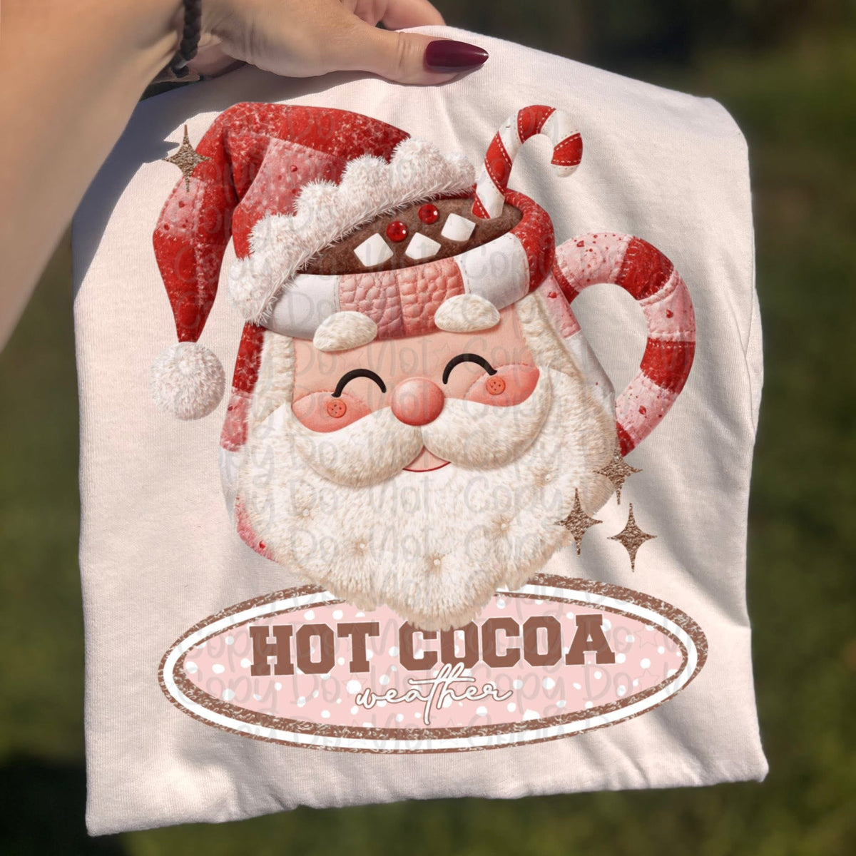 Hot cocoa Santa lighter skin tone (Virgo) DTF Transfer