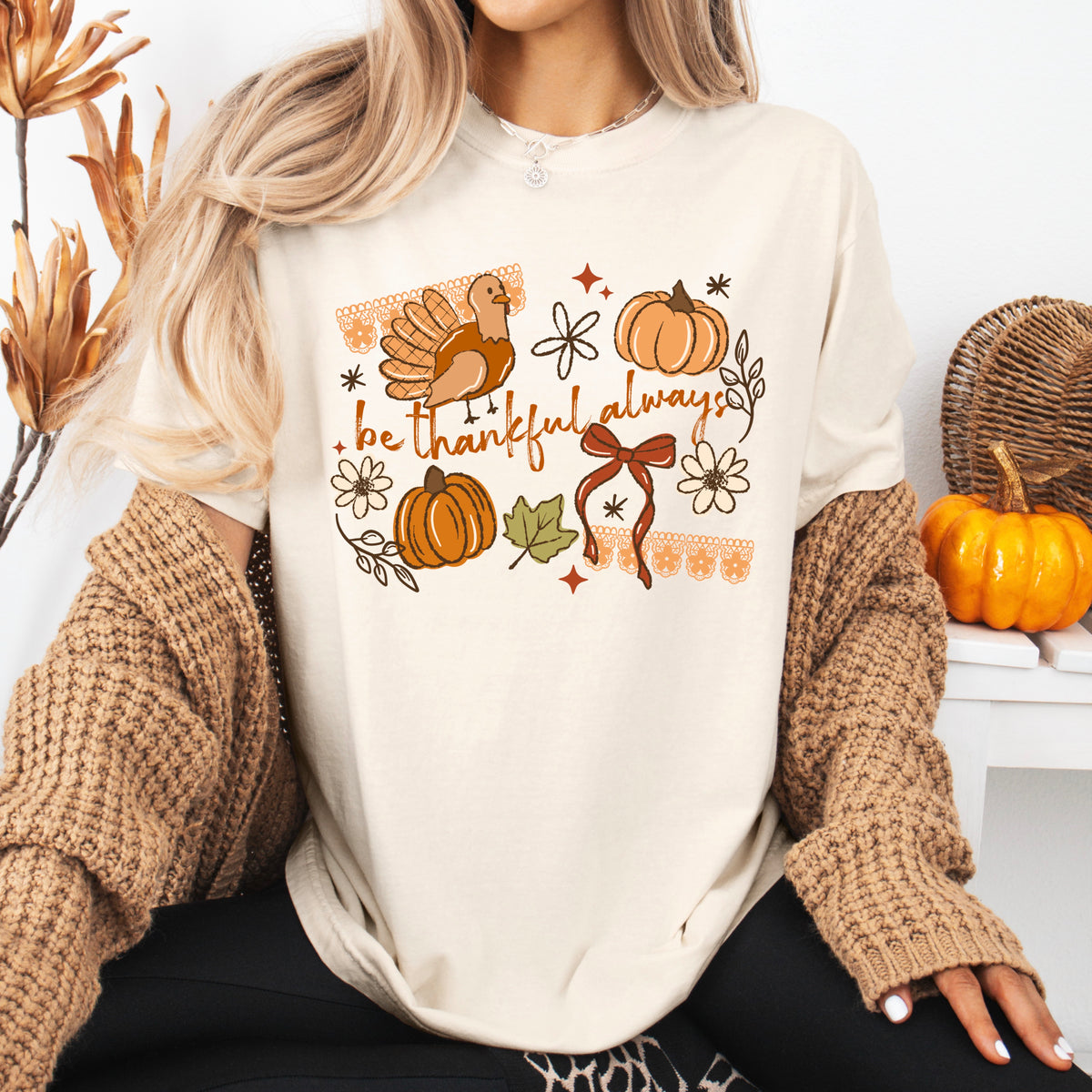 Be thankful always cursive (Csc) DTF Transfer