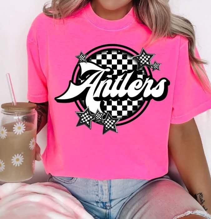 Antlers checkered circle (S&G) 82363 DTF transfer