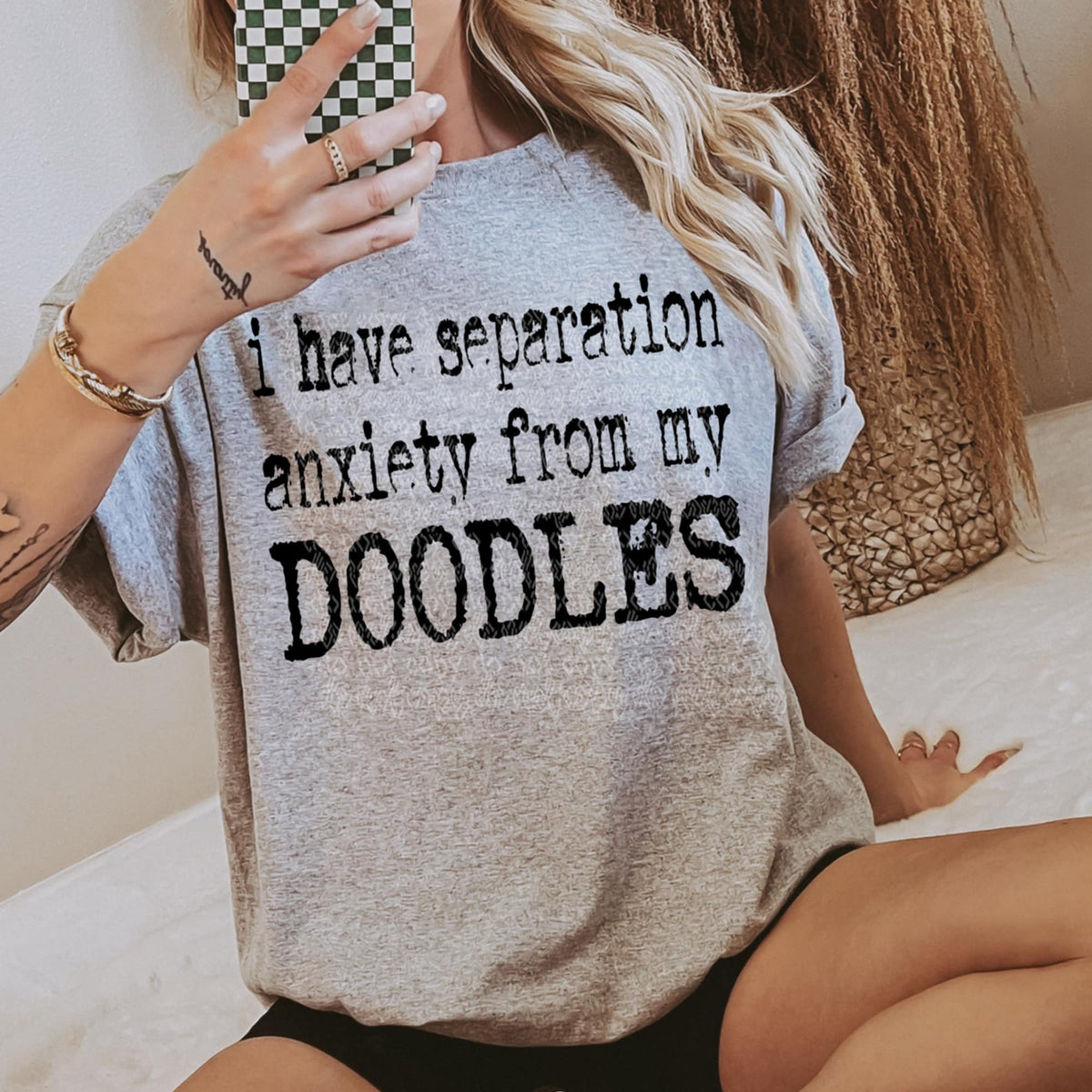 I have separation anxiety from my doodles (TTD) 90246 DTF transfer