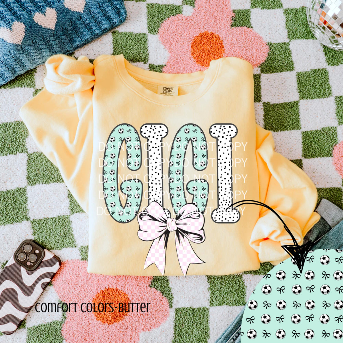 Gigi soccer letters (CSG) 90220 DTF transfer