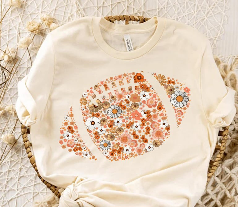 Floral football 109846 DTF transfer