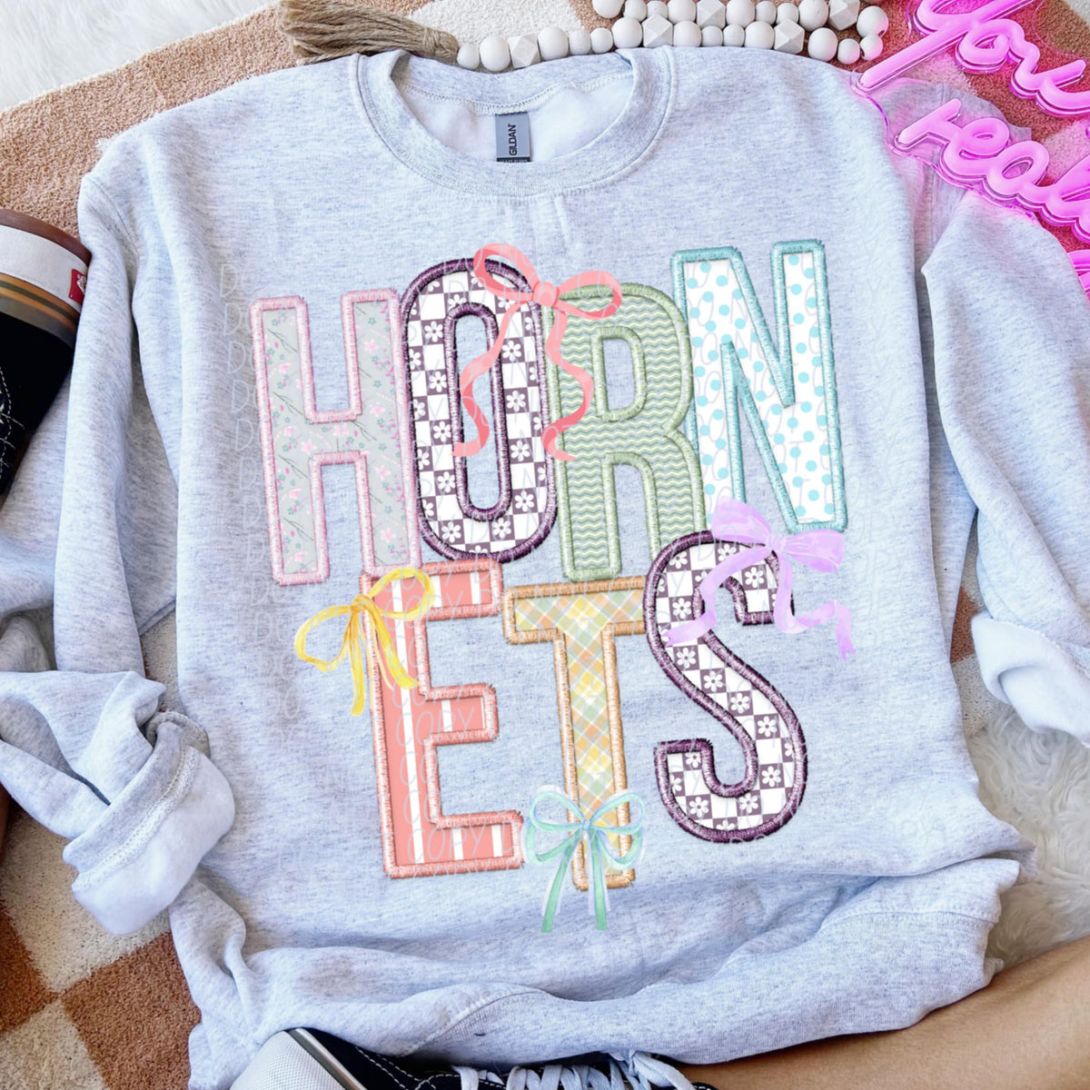 Hornets Spring Bow Mascots (CITY) 97130 DTF transfer