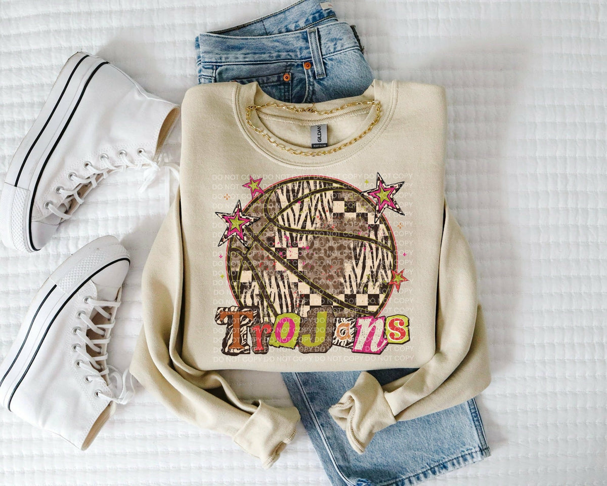 Trojans magazine font and basketball (SCG) DTF Transfer