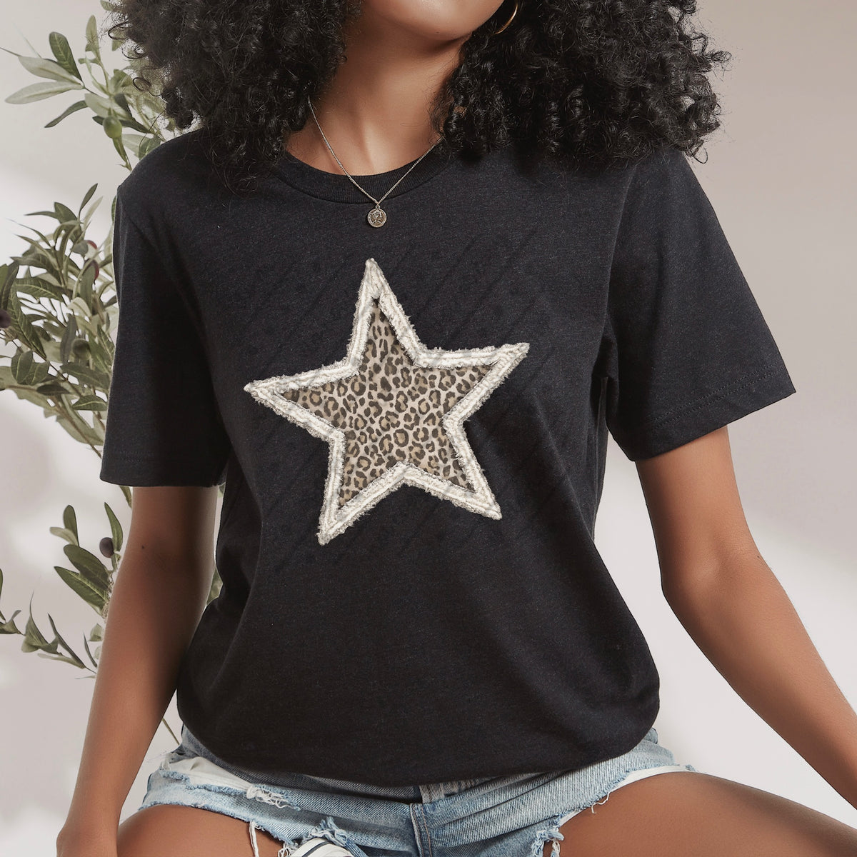 Leopard Star (frayed edges) DTF Transfer