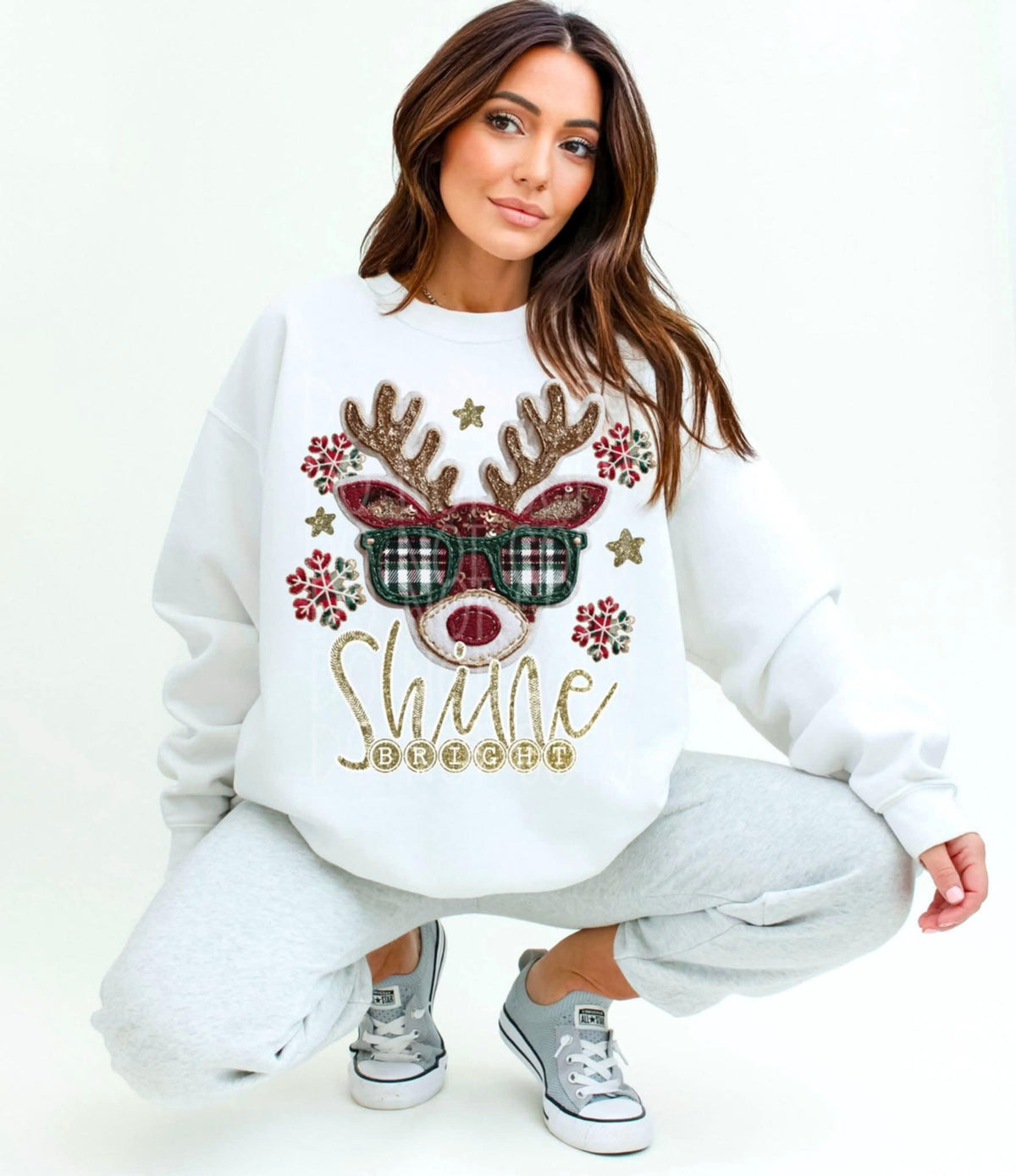 Shine Bright plaid deer (C’s) DTF Transfer