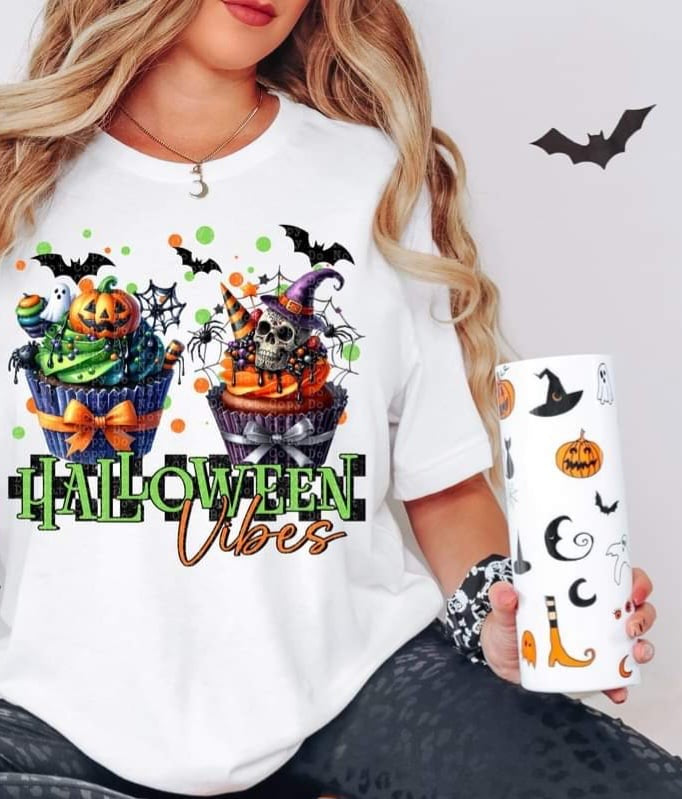 Halloween vibes cupcakes (CSTAGE) 52696 DTF transfer